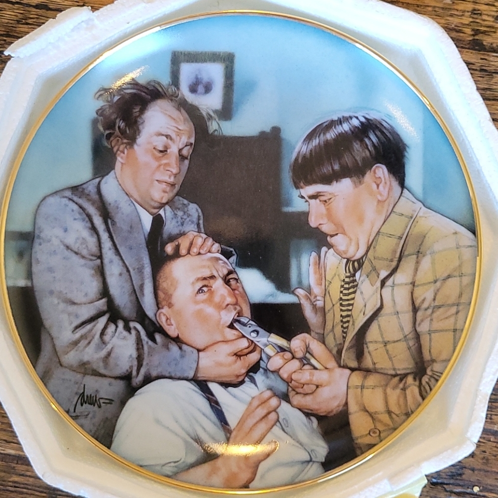 Franklin Mint 3 Stooges plate